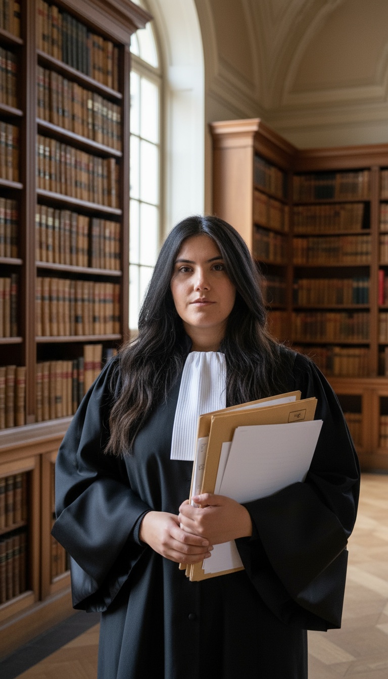 Maître Noella Boudali travaillant sur des dossiers juridiques